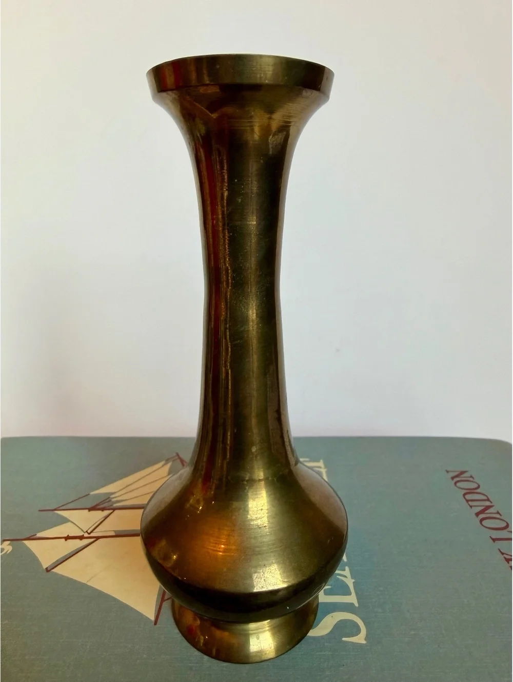 Vintage Solid Brass Bud Vase 5.5” Made in India Enesco Gold Brass Boho Decor